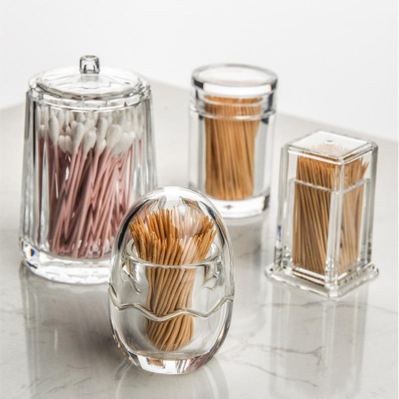 1pc Toothpick Storage Box High-end Transparent Toothpick Container Portable Rectangular Thickened Toothpick Case YQH002