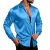 Men's Color Shirt Jacket Casual Loose Fit Breathable Long Sleeve Lapel Collar for Spring and Fall