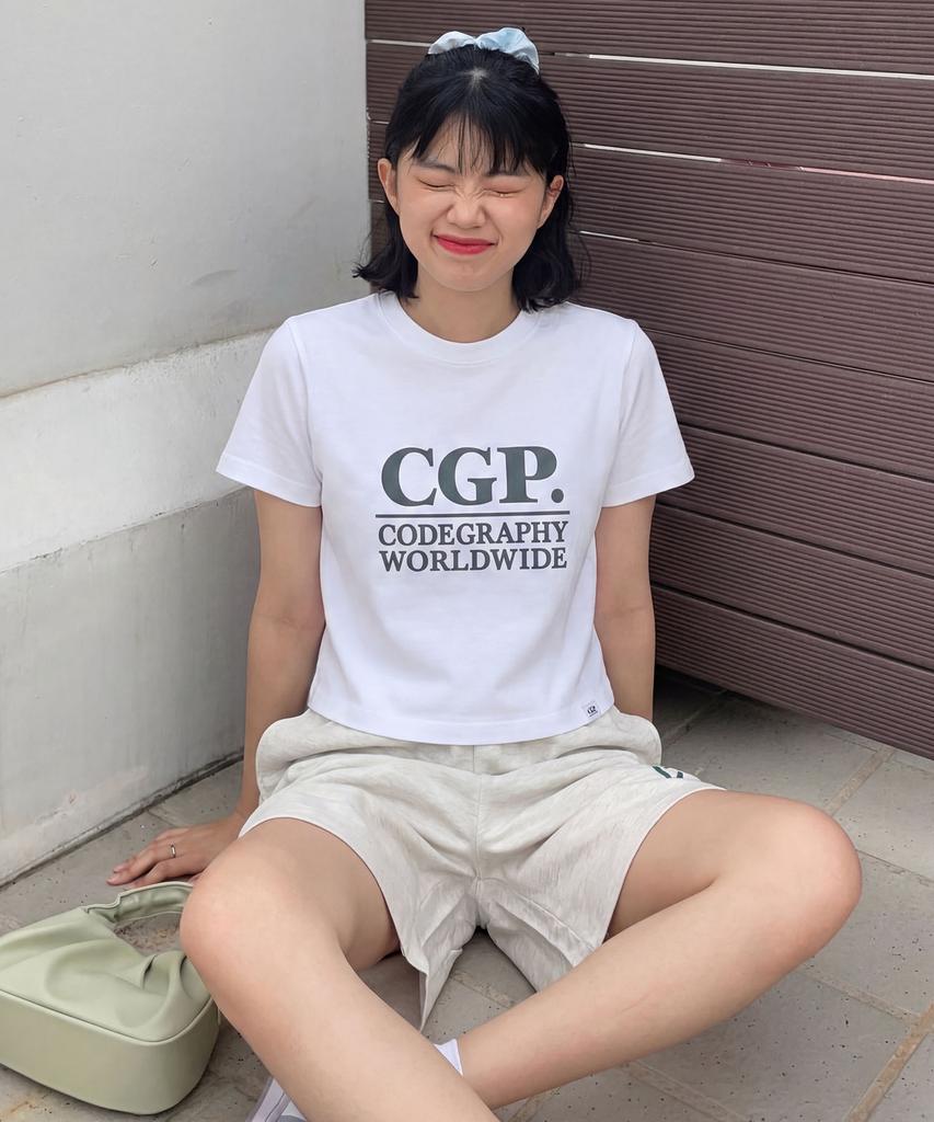 CGP (Women) Square Logo Short Sleeve T-Shirt_White