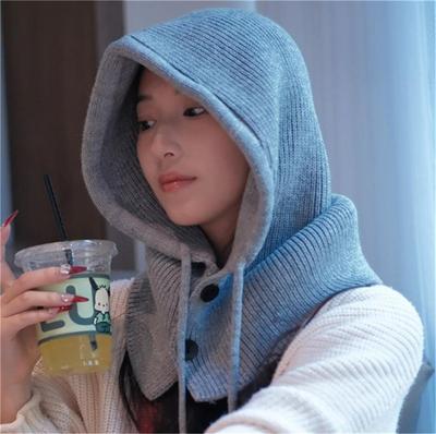 Gorro Balaclava Cortavientos para Adultos con Capucha Desmontable para Mujer Talla Ajustable Gorro Cálido para Ciclismo Niñas Invierno Color Caramelo Gorro de Punto Jersey