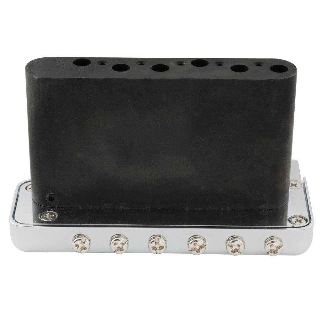 Wilkinson WVP6-SB 10.8mm 5+1 Hole Tremolo Bridge Unit with Stainless Steel Saddles and Full Steel Block for Imported/Japanese Strat Guitars, Chrome