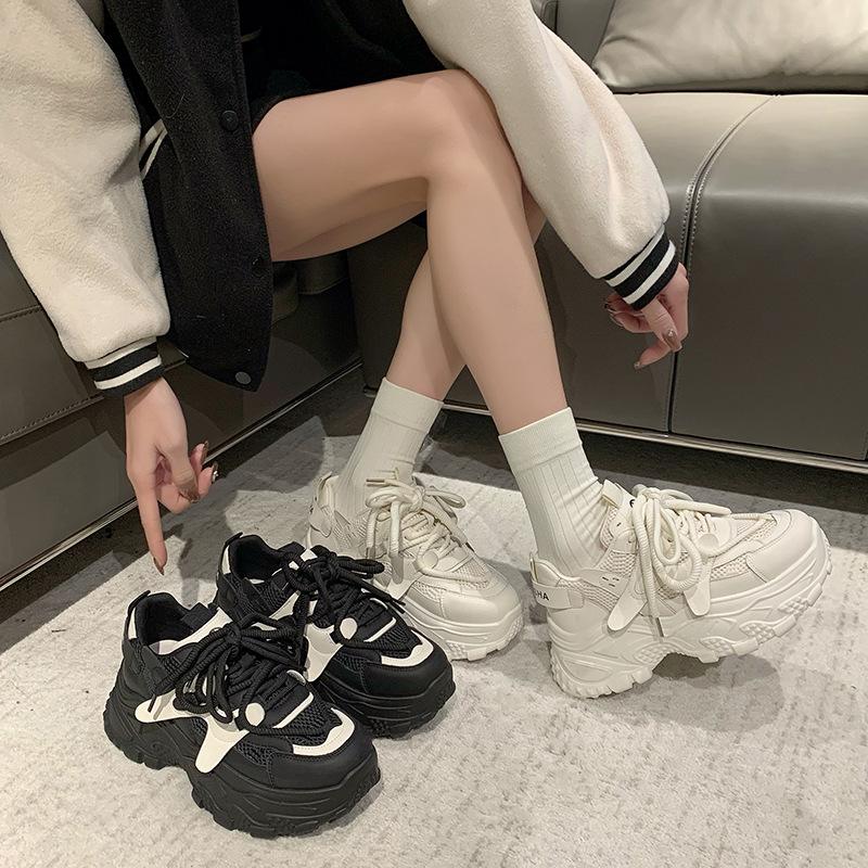2025 New Luxury Breathable Women's Sneakers Fashion Versatile Casual Shoes Thick soled Height Increasing Sports Running Shoes