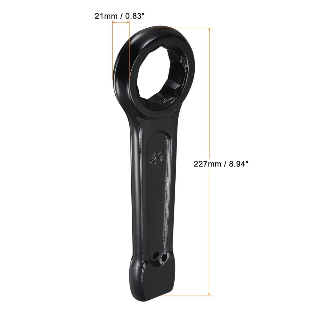 uxcell 41mm Box End Striking Ring and Durable Steel Single Head Spanner Hand Tool Wrench, Wear-Resistant High-Tensile