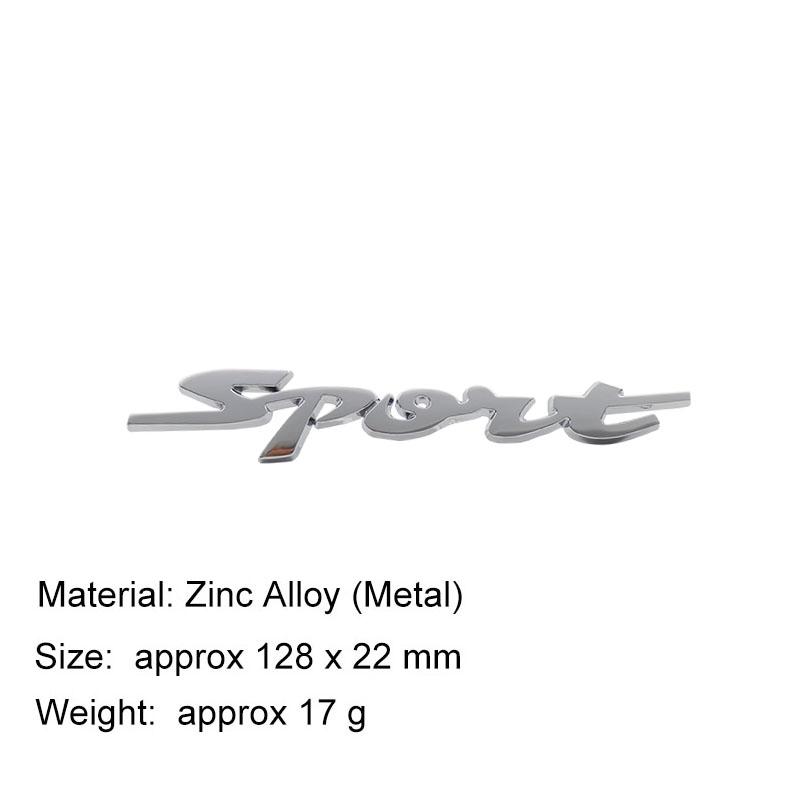 3D SPORT Logo Sticker Tail Bumper Badge Auto Rear Trunk Nameplate Decal Emblem Accessories
