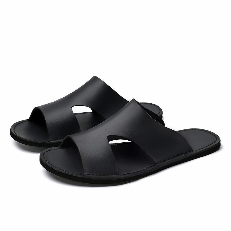 Fashion Outdoor Handmade Mens Slippers Fashion Male Summer Beach Flats Breathable Sandals Quick Dry Male Half Drag Non-Slip Flip Flops