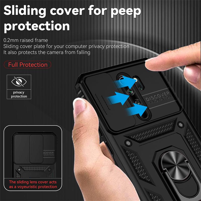 Pro pouzdro Xiaomi Redmi Note 8 Pro Posuvný kryt objektivu fotoaparátu Ochranné pouzdro pro Redmy Note 8 Pro 8Pro Note8pro Pancéřovaný kroužkový držák Zadní kryt