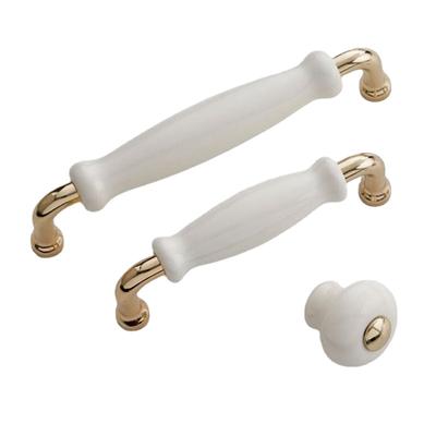 Kitchen Cabinet Door Drawer Handle Zinc Alloy Ceramic Handle Furniture Handle White Ceramic Door Handle