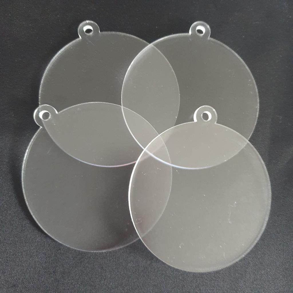20/50/100PCS Acrylic Christmas Bauble Blank DIY Holiday Party Hanging Decor Ornaments for Wedding,Craft for Keychains Xmas Tree
