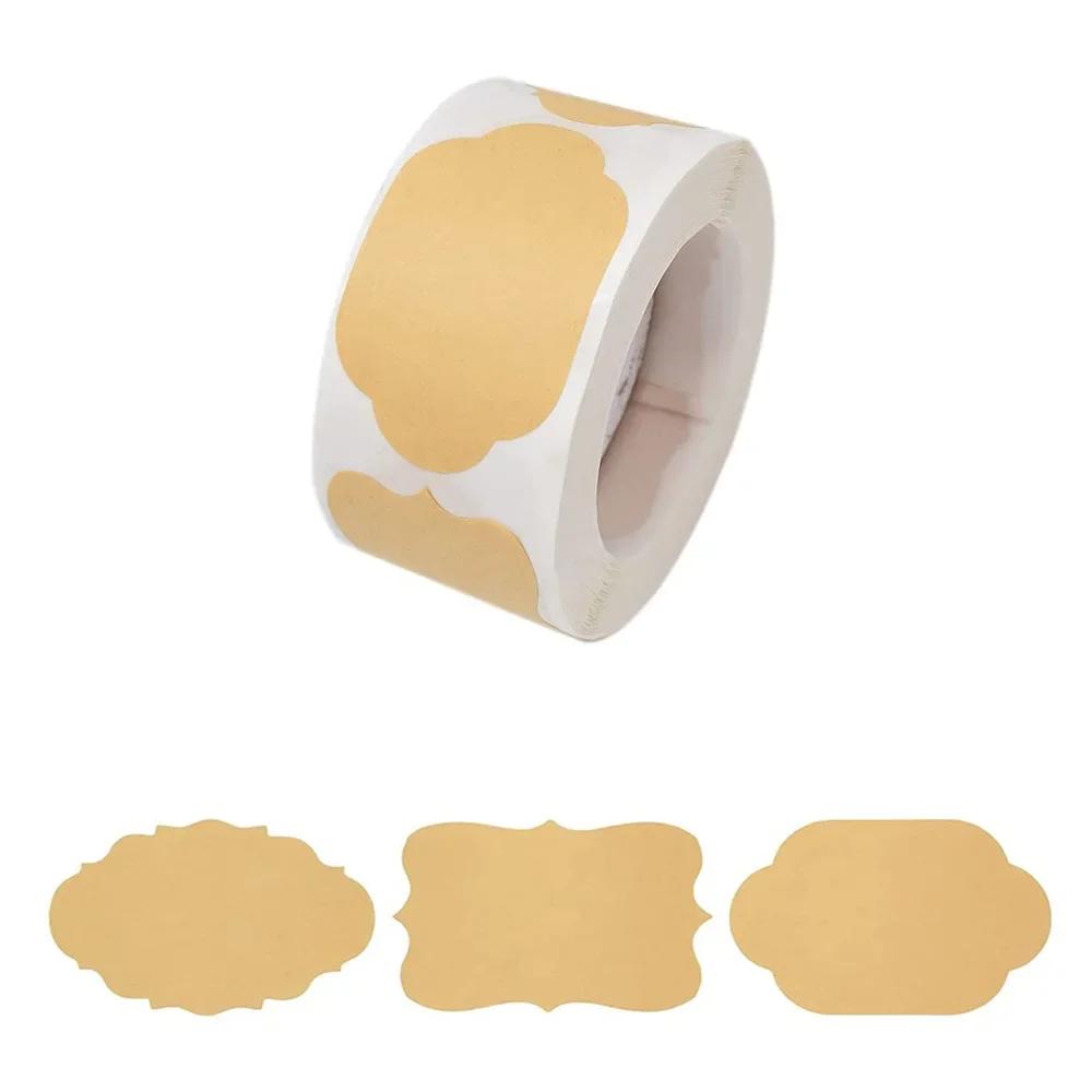 

250 шт. Натуральные крафтовые бирки-наклейки самоклеящиеся, на заказ, праздничные наклейки для подарков для банок, рождественский подарок, именные бирки, банки Мейсона