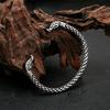 Vintage Stainless Steel Vikings Dragon Opening Bracelet Nordic Runes Cuff Bangles For Men Women Scandinavian Jewelry Accessories