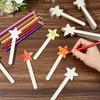 10 Stück Holzstern-Stab Magische Stern-Stäbe DIY Mal-Stäbe Unfertiger Holzstern-Stab Prinzessinnen-Fee-Stab für Party-Mitgebsel Kunst