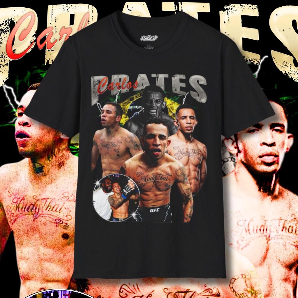 2026 Estate UFC Carlos Prates Grafica Combattimento Maglietta Donna Sportiva Cotone Manica Corta Larga Tempo Libero Fitness Maglietta Unisex