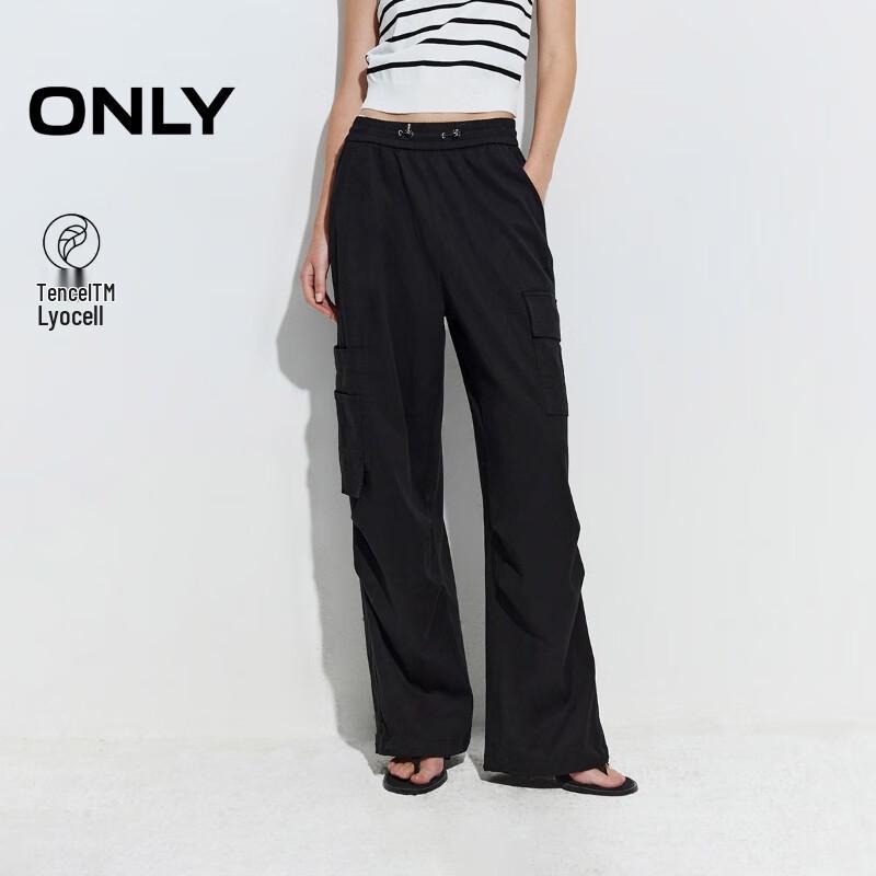 

ONLY Women s Asymmetric Big Pocket Loose Long Casual Pants M