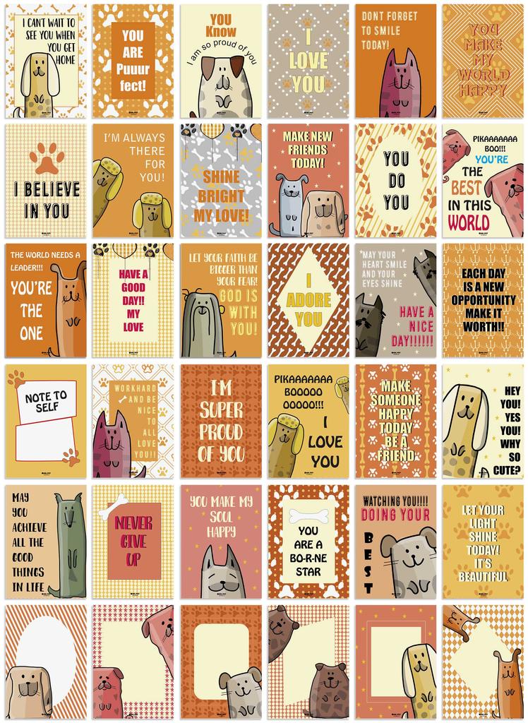 Inkdotpot Lunch Box Notes For Adults Teens, Motivation Inspiration Affirmation Cards, Pack of 36, Unique Assorted Designs (Mermaid