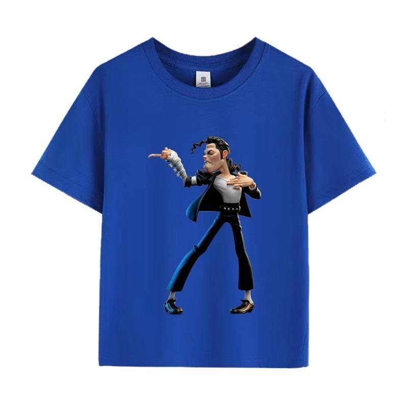 Kids Michael Jackson Rock N Roll T-Shirt Children's Fashion Crew Neck Top Summer Casual Clothes for Baby Boys And Girls