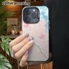 Phone Case: 2D Flat Design, Fits iPhone 18, 17, 16, 15, 14, 13 Pro, Color Silver Protective Case, Couple Style, Seaside Pink Butterfly, Christmas and 