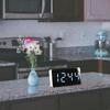 62KD Car LED Mirrored Temperature Indicating Alarm Clock Simple Table Digital USB Clock Modern Decors Plastic Material
