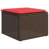 7 Piece Garden Sofa Set with Cushions Brown Poly Rattan