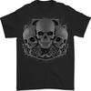 Three Skulls Gothic Design T-shirt