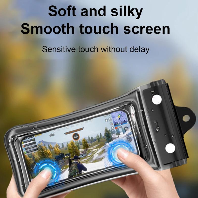 Full View Floating Waterproof Phone Case Underwater Dry Bag with Seal for Swimming, Diving, Beach, Rainy Day & Outdoor Use