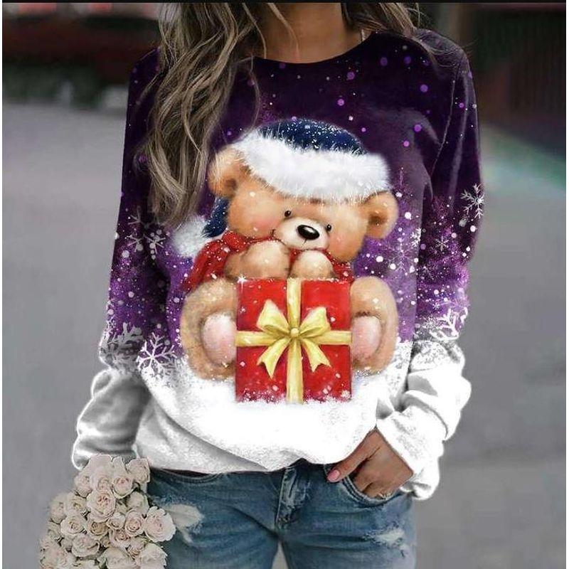 3D Printed Long Sleeve Round Collar Hoodie3d Print Long Sleeve Crew Neck Sweater