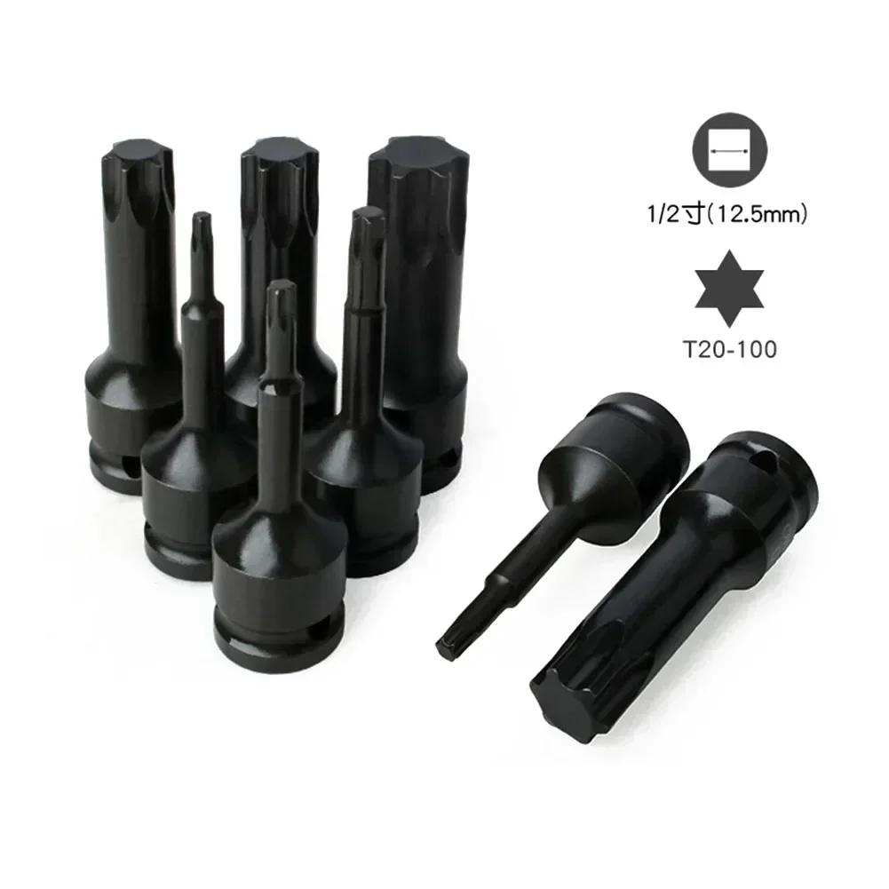 1pcs Torx Socket Bits 1/2 Inch Drive Socket Adapter Screwdriver Bits T20 T25 T27 T30 T35 T40 T45 T50 T55 T60 T70 T80 Series