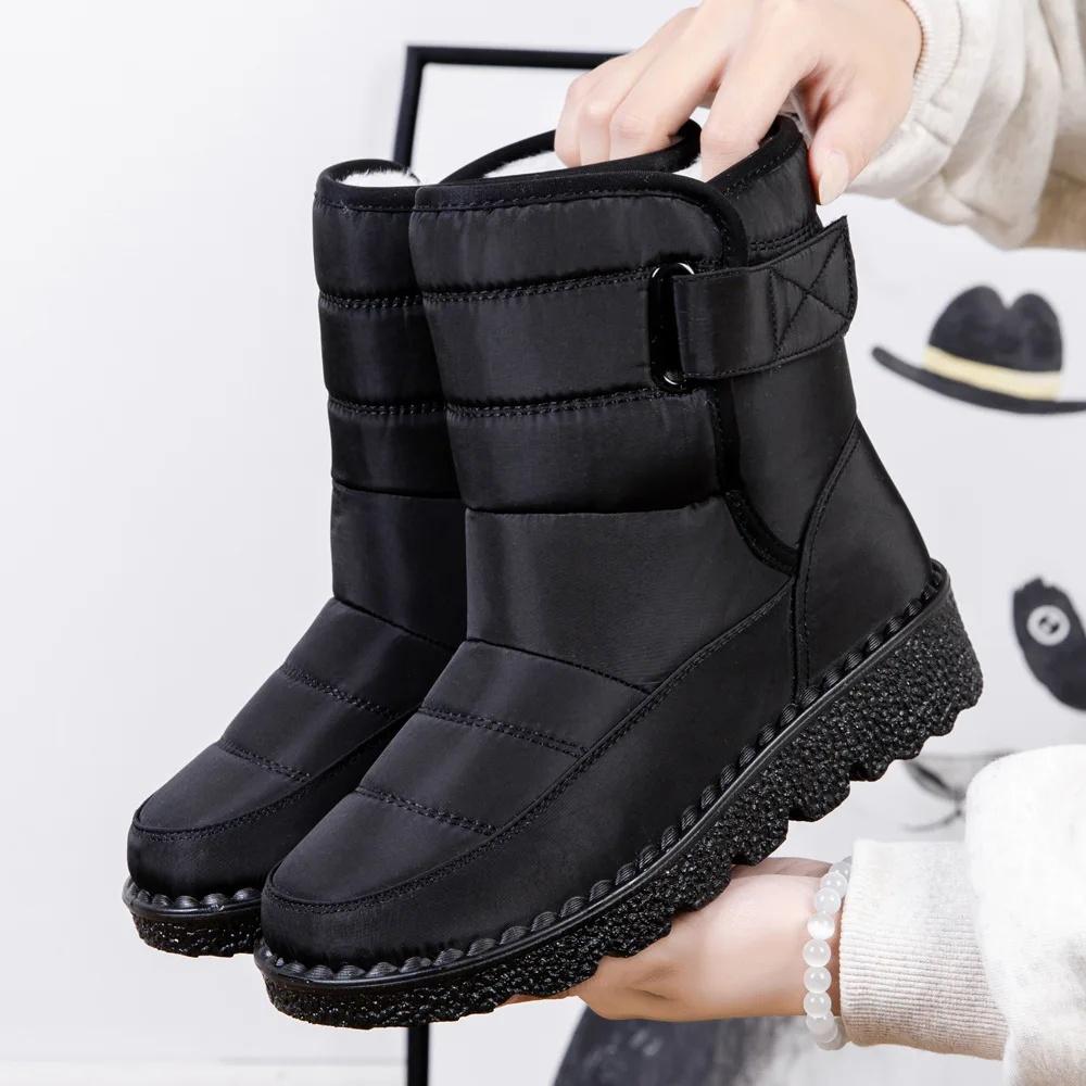 New Hot Sale of The Season Women's Snow Boots Warm Waterproof Casual Magic Tape Booties Size 44 Comfortable Winter Shoes for Lad