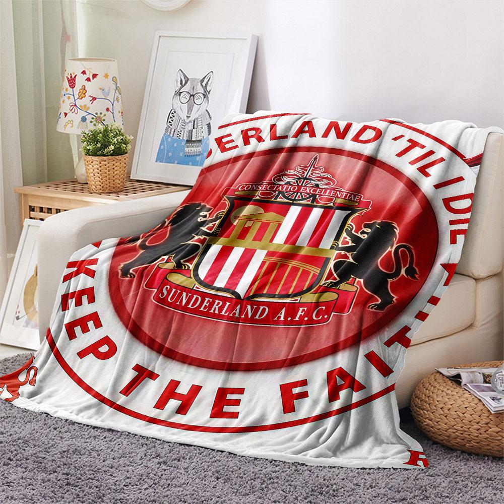 1 Stück Sunderland Association Football Club Gemustert Flanell Decke Geeignet für Alle Jahreszeiten für Heimdekoration Wärme und Komfort Geschenke Feiertagsgeschenk