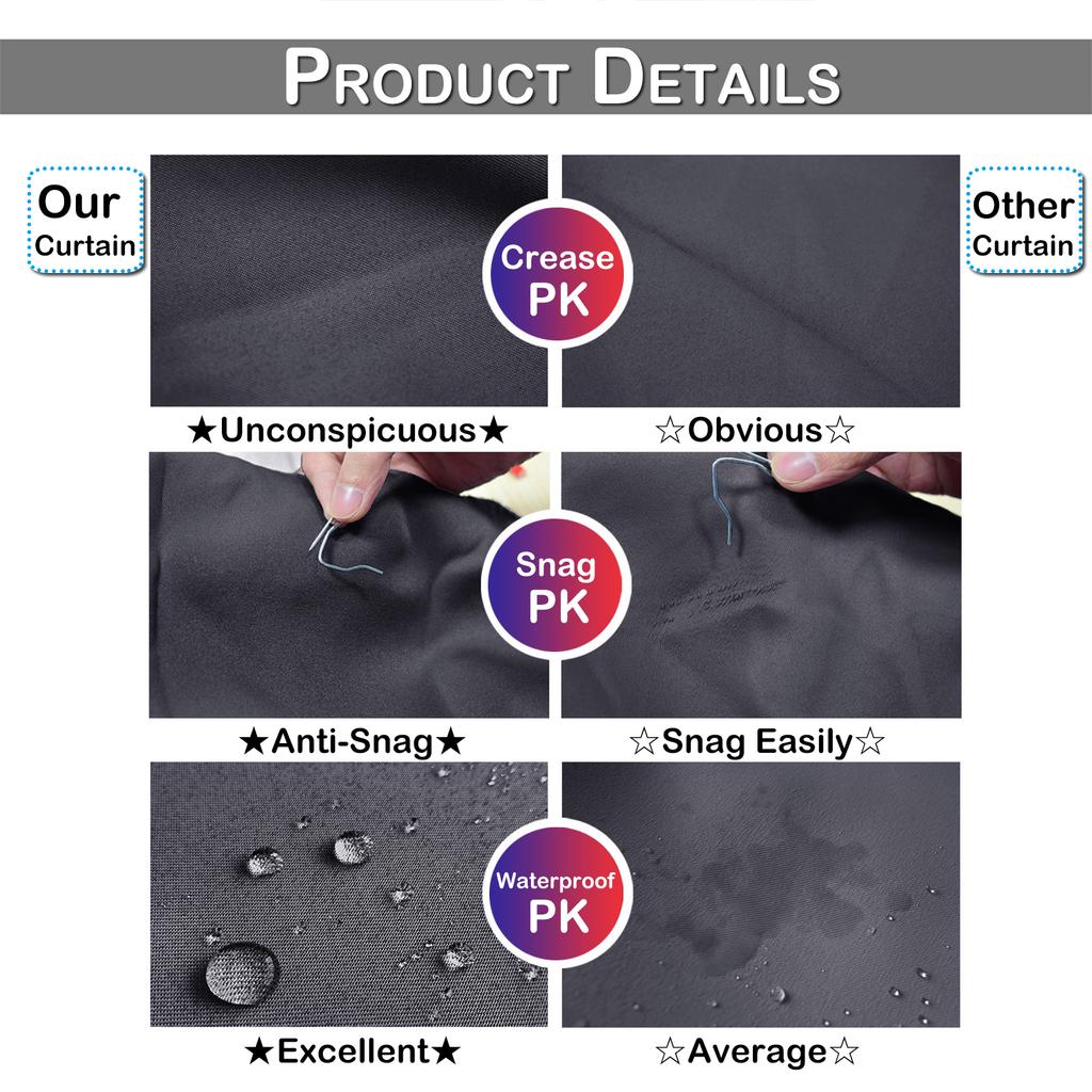 Patio Outdoor Waterproof Curtains Eyelets Insulated Insulated Window Drapes Rod Pocket Tap Top Gazebo Pergola Curtains Windproof
