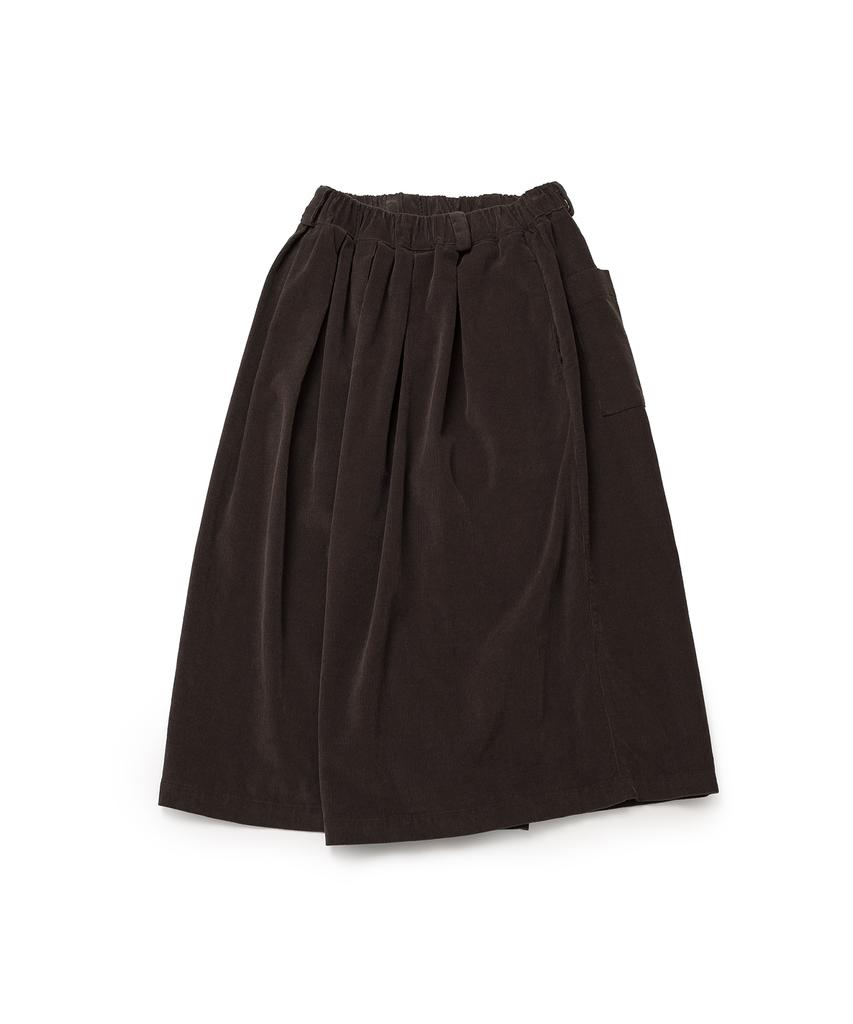 COTTON BELL Volume Pleated Corduroy Pants - Brown