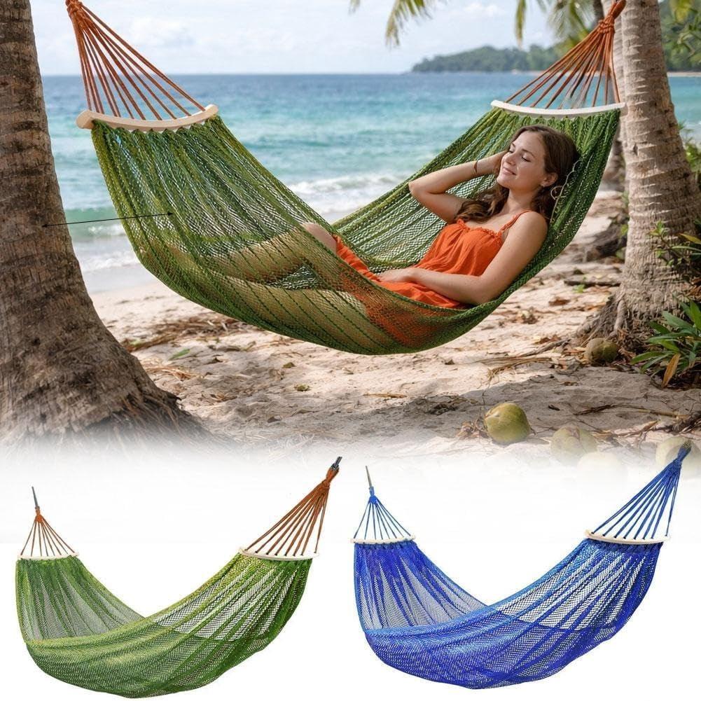 Hammock Without Stand, Portable Lightweight Camping Hammock with Tree Straps Storage Bag, Outdoor Rope Hammock Replacement for Travel
