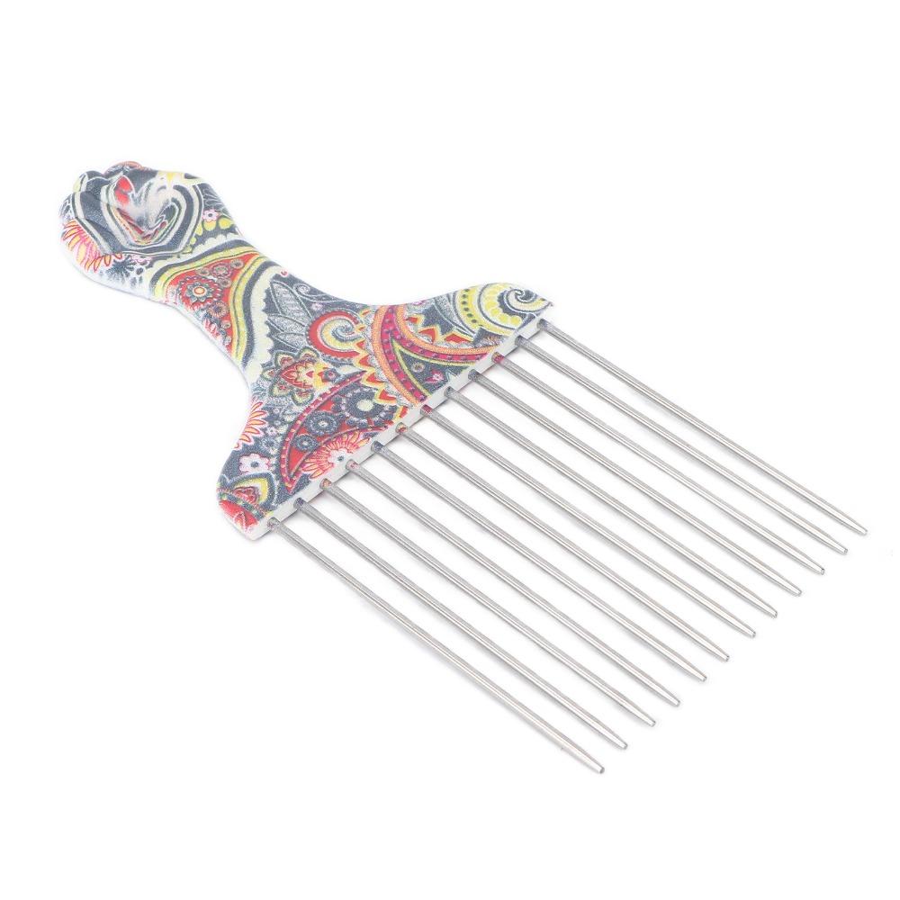 2PCS Professional Grade Hair Pick Combs Stainless Steel Wide Tooth Comb  Curly Hair