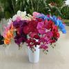 8head Peach Suede Orchid Artificial Plant For Wedding Reception And Home Decor