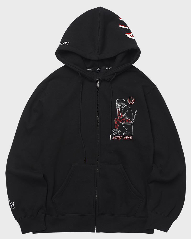 Artistwear [Atw X Twoface] Space Out Zip-Up Hoodie_Bk