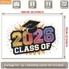 2026 Graduation Tapestry, Colorful Grad Cap and Confetti Design for Photo Booth and Grad Celebration