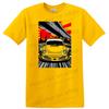 Yellow Sports Car T Shirt Graphic Racing Art Design Retro Urban Tee