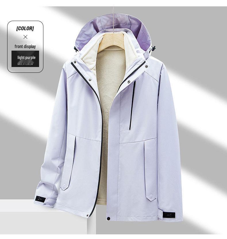 

Custom Red Three-in-One Down Storm Jacket: Waterproof, Windproof, Warm Two-Piece Workwear with Logo Print S