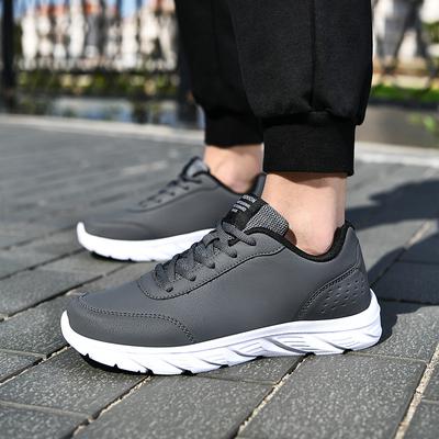 Grote maat herfst nieuw lederen gezicht licht mode trend casual sportschoenen student hardloopschoenen