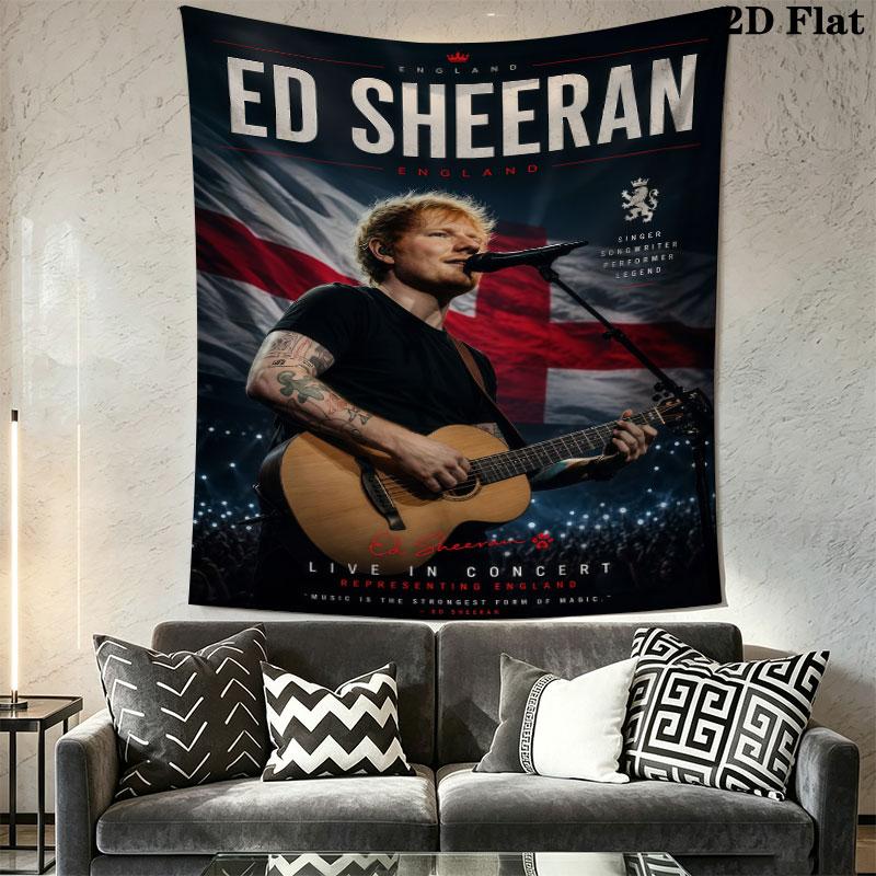 Ed Sheeran Wandteppich Ästhetisches Wandbehang Gedruckter Stoffdecke Dekorative Wandteppiche für Schlafzimmer Wohnzimmer Heimdekoration