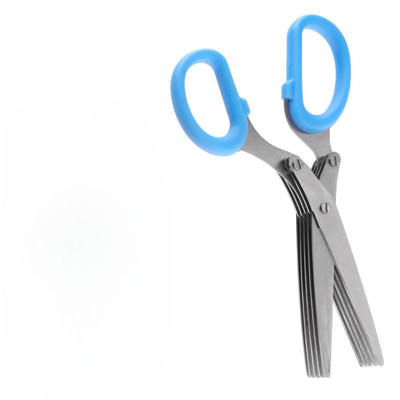 

Ножницы из нержавеющей стали, многофункциональные пищевые ножницы, кухонные ножницы для дома, пять слоев овощей, нарезка лука, измельчение, ножницы для бумаги Five layers