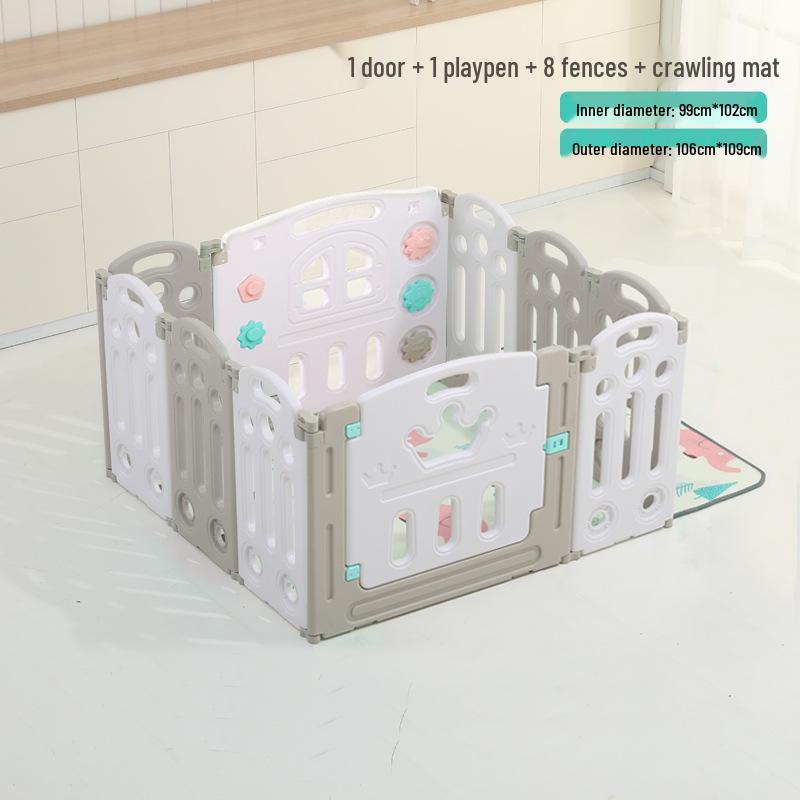Kids' Indoor/Outdoor Safety Play Fence with Slide - Ideal for Crawling and Walking