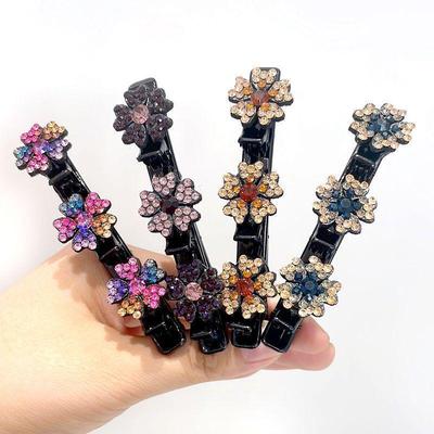 Damen Hochwertiger Strass Geflochtener Haarclip zum Fixieren von Babyhaaren