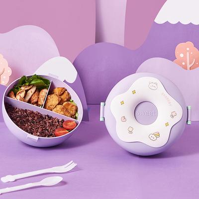 Lunch Box per bambini, scuola, snack box, ciambella, cartone animato, contenitore per alimenti a prova di perdite, 3 scomparti