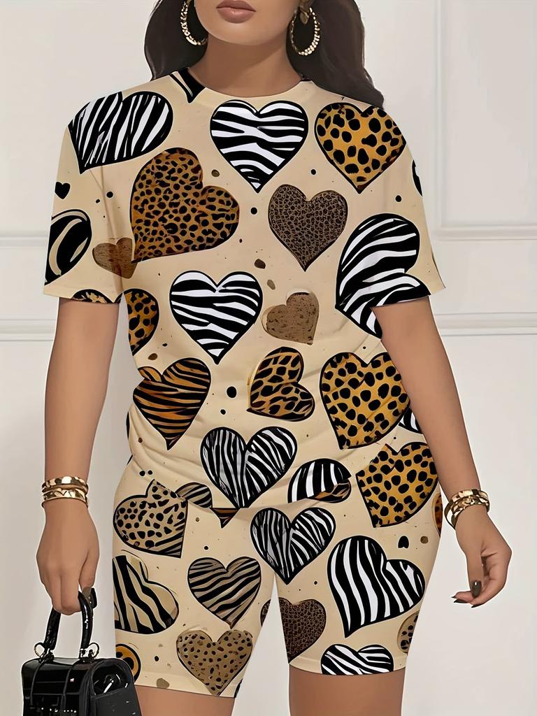 Skull Head 1116 Summer New Versatile Abstract Printed Women's Clothing Suit European and American Women's Clothing Daily Short Sleeve Shorts
