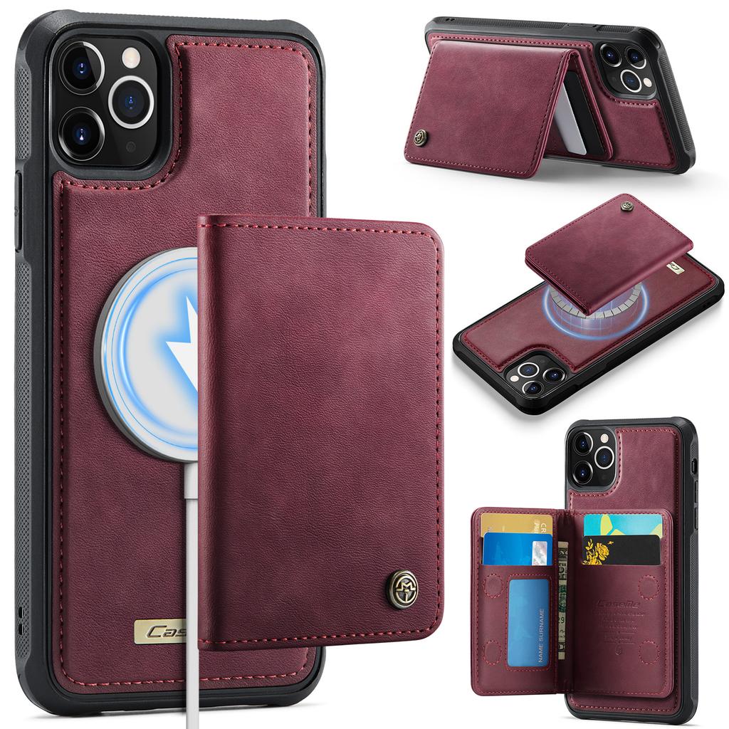 Für iPhone 11 Pro Max Magnetische Hülle CASEME ME80 Serie Leder PC TPU Handyhülle mit Abnehmbarem Portemonnaie