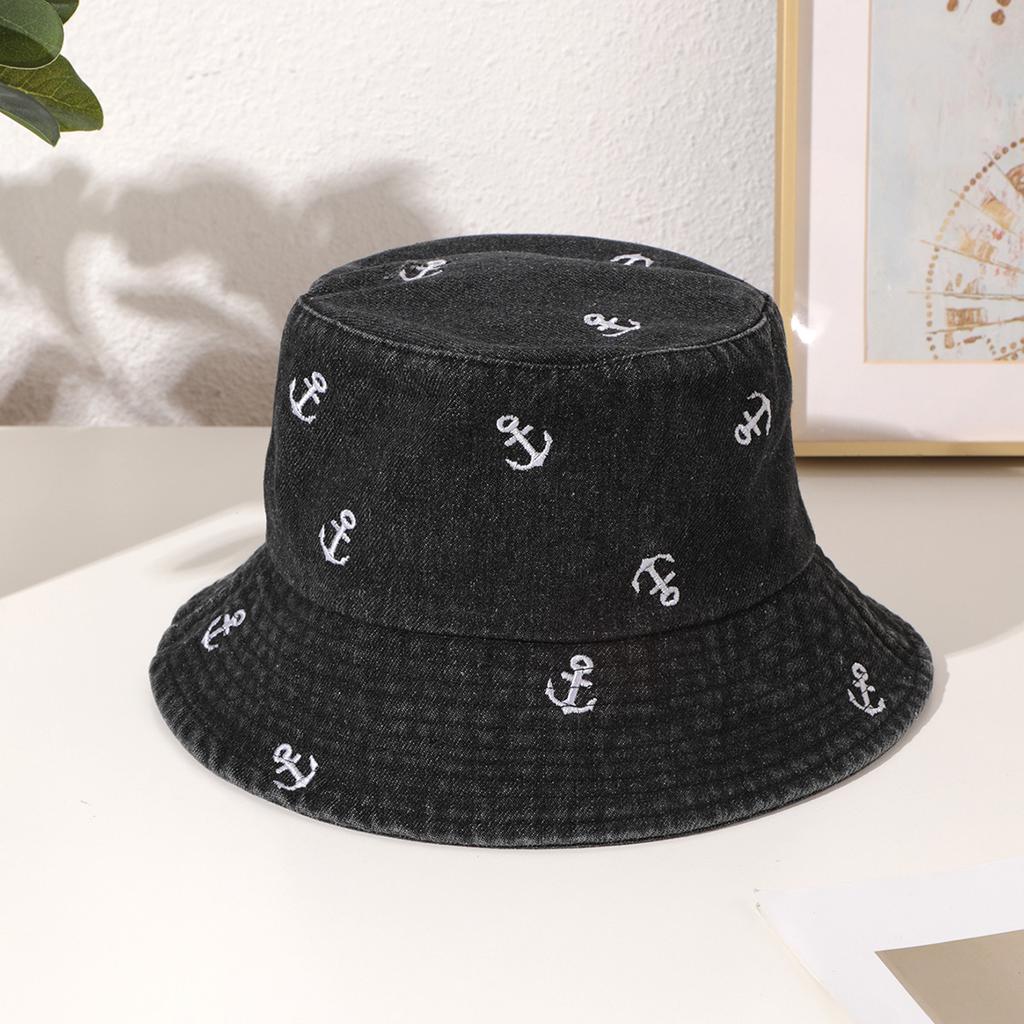 Embroidered Heart Cotton Summer Jeans Bucket Hat Cap For Women Spring Fisherman Hat Outdoor Travel Ladies Hat Gift Wholesales
