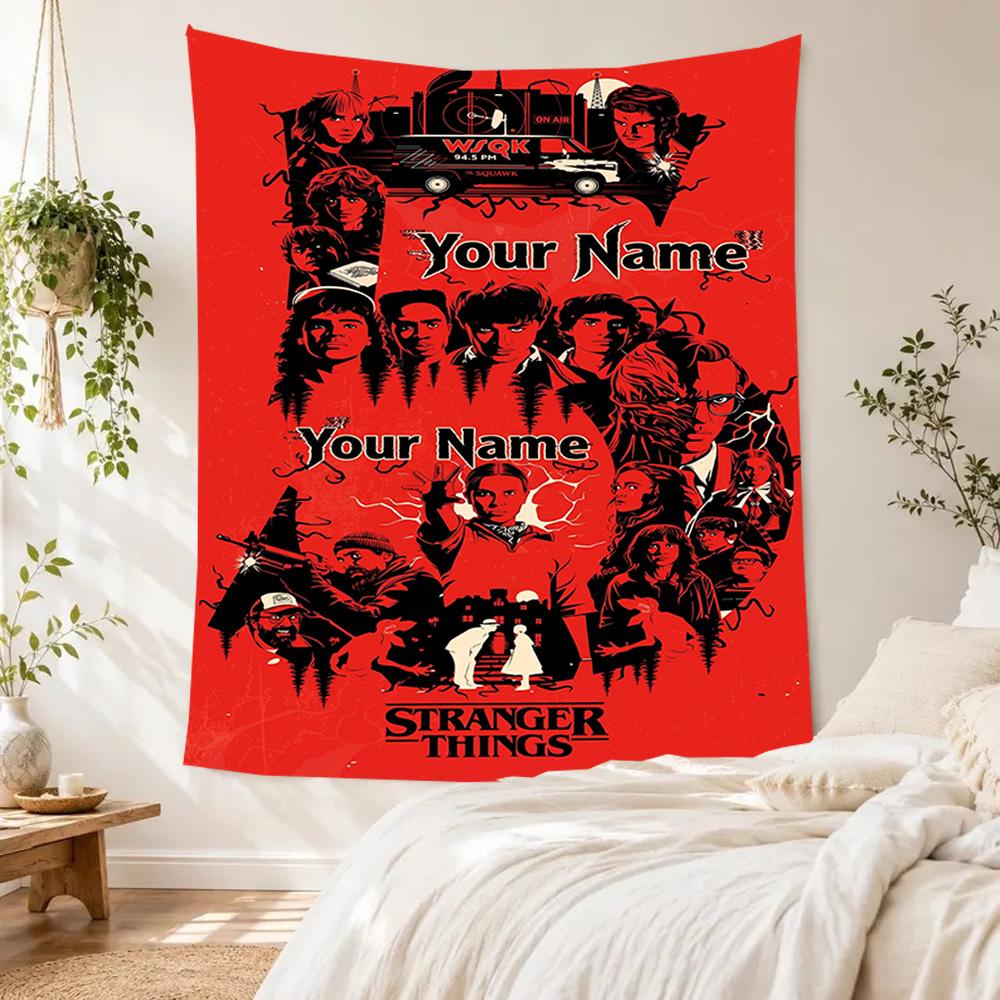 Stranger Things Custom Wall Tapestry Aesthetic Wall Tapestry Vibrant Fade-Resistant Print Great for Office Wall All-Season Use Housewarming Gift
