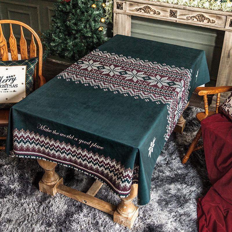 Novoroční dárek Vánoční série Vodotěsný Běžný ubrus na stůl Zesílený Obdélníkový Ubrus na jídelní stůl Ubrus na konferenční stolek