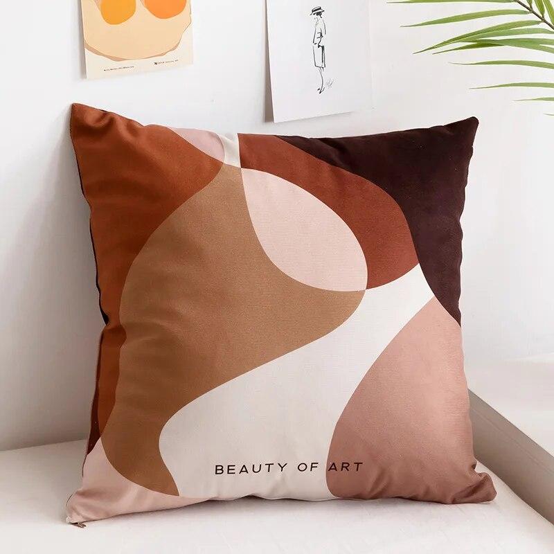 Minimalist Creative Abstract Line Pillowcase Peach Lemon Pear Fruit  Sofa Office Seat Cushion Cover Home Decoration