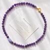 Vintage High Quality Natural Royal Amethyst Sweater Chain Necklace Collarbone Chain